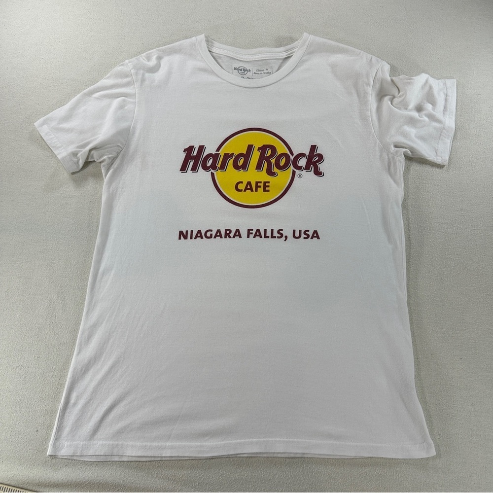 Hard Rock Cafe Logo Niagara Falls White Tee The Original Tee Sz M 100% Cotton - Picture 1 of 6
